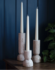 Keekle Natural Travertine Candlesticks