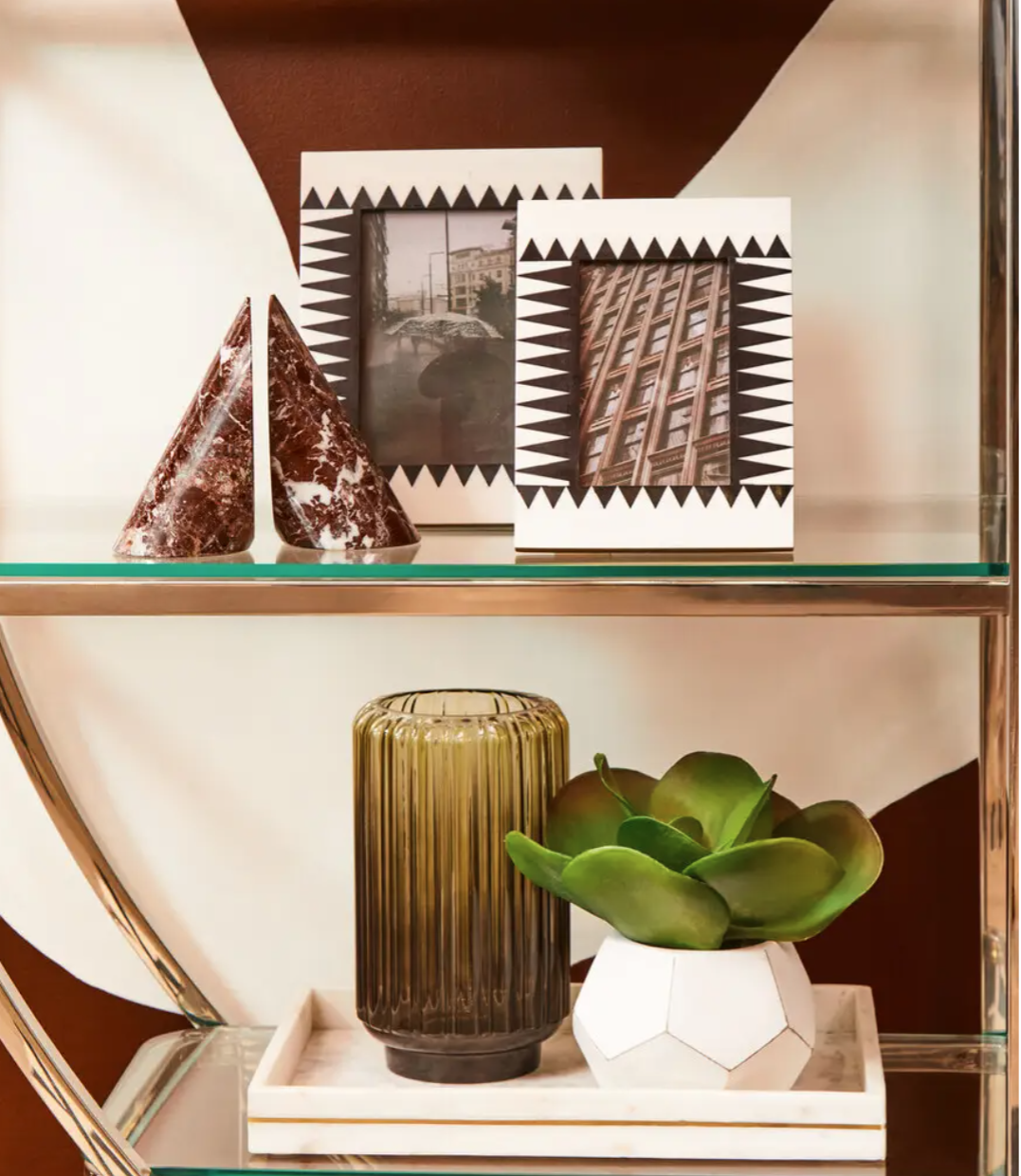 Chima grey ribbed glass vase