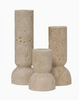 Keekle Natural Travertine Candlesticks