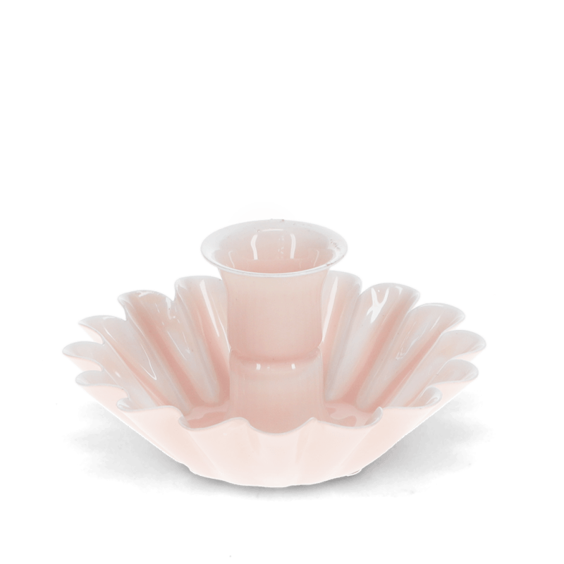 Enamel flat flower candle holder (soft pink)