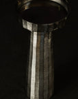 Aluminium silver pillar candle holder