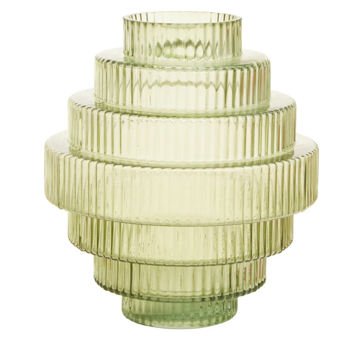 Benka green glass vase