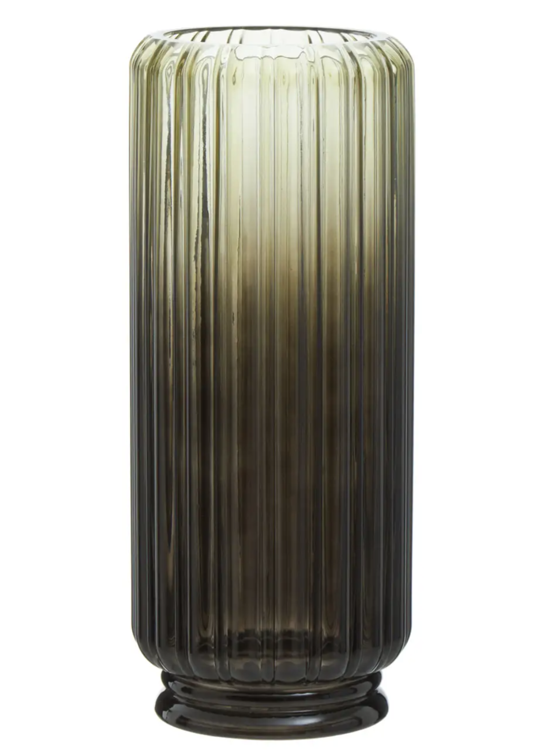 Chima grey ribbed glass vase