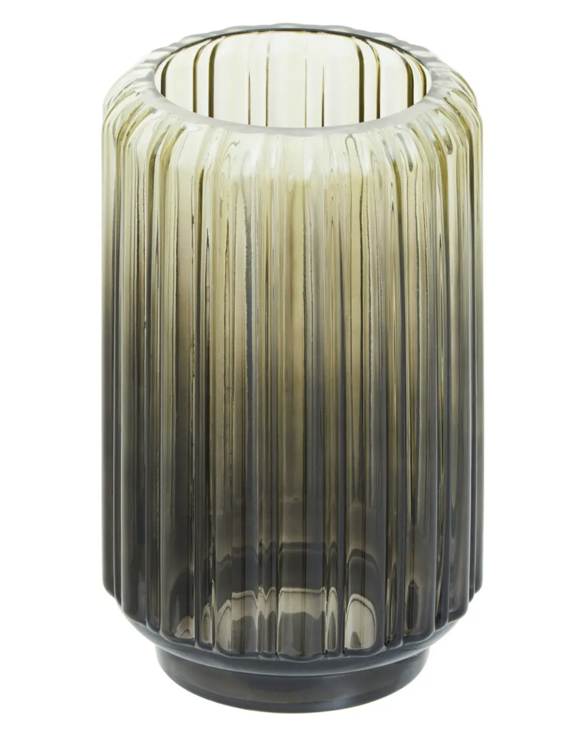 Chima grey ribbed glass vase