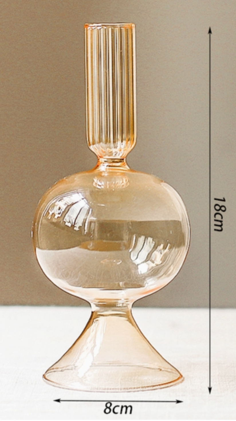 Glass dinner candle holder