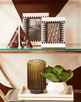 Chima grey ribbed glass vase