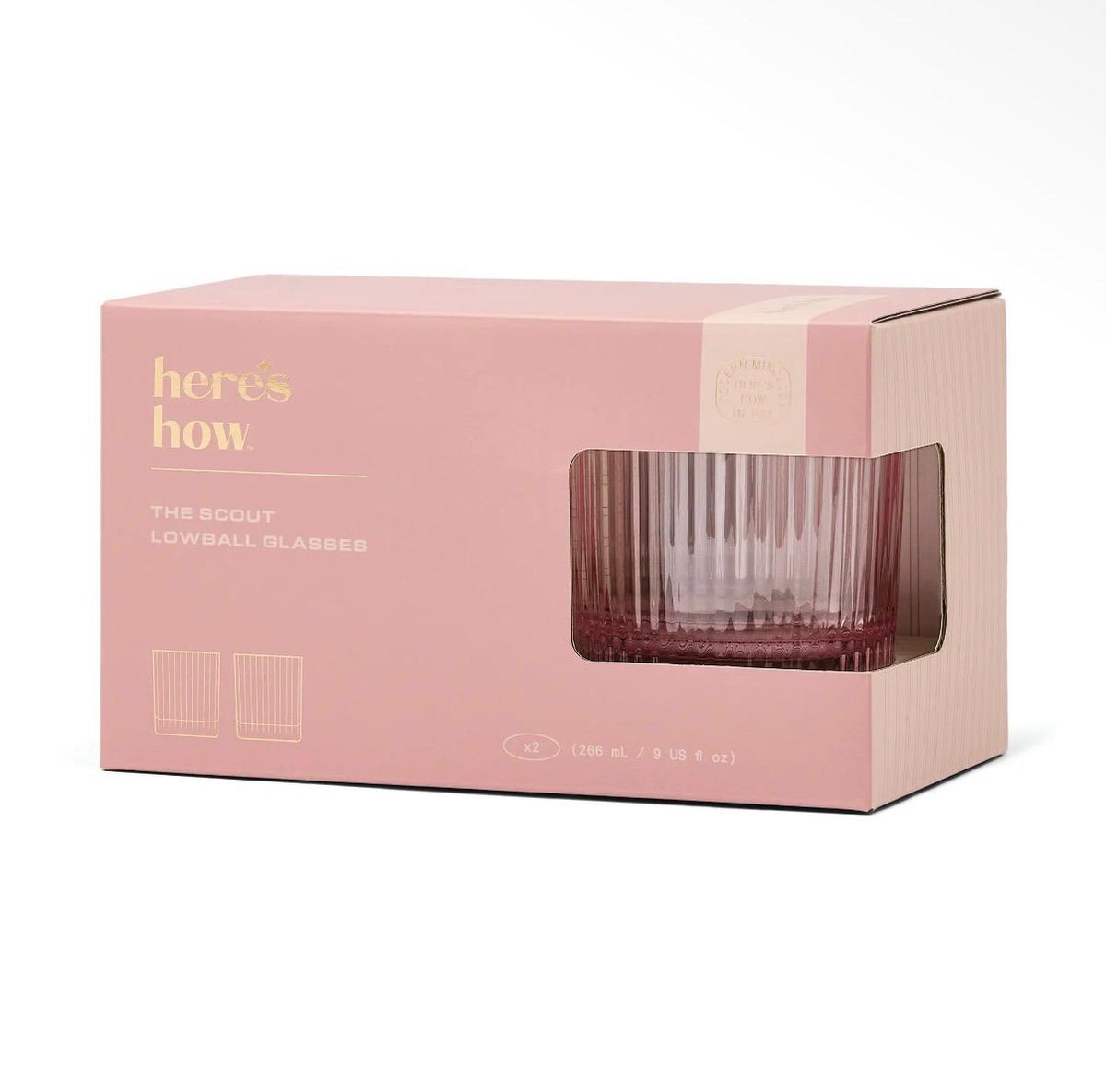 Here's How The Scout Lowball Glass - Set of 2 Blush