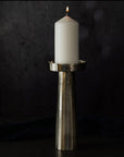Aluminium silver pillar candle holder