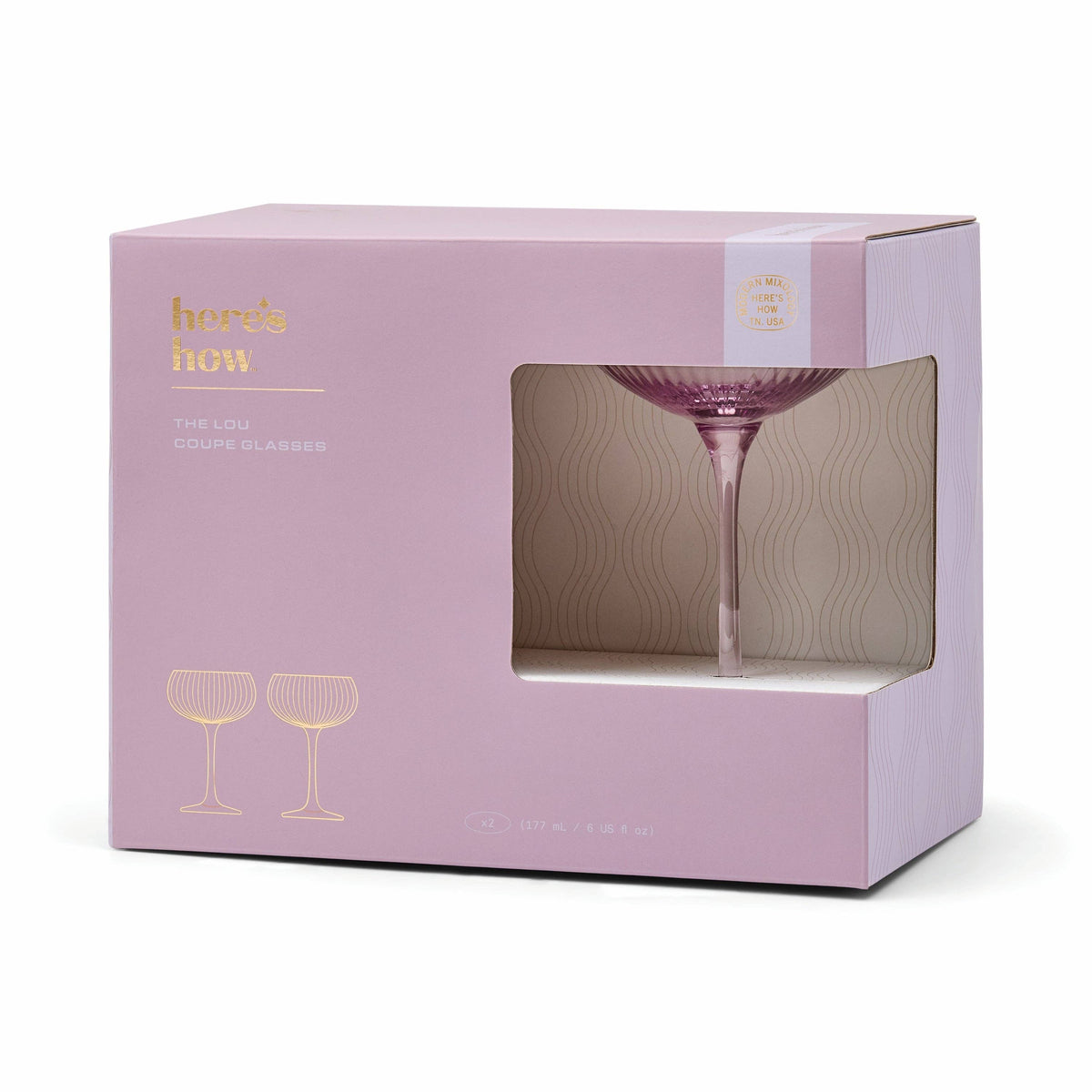 Here's How "The Lou" Coupe Glass - Set of 2 Lilac