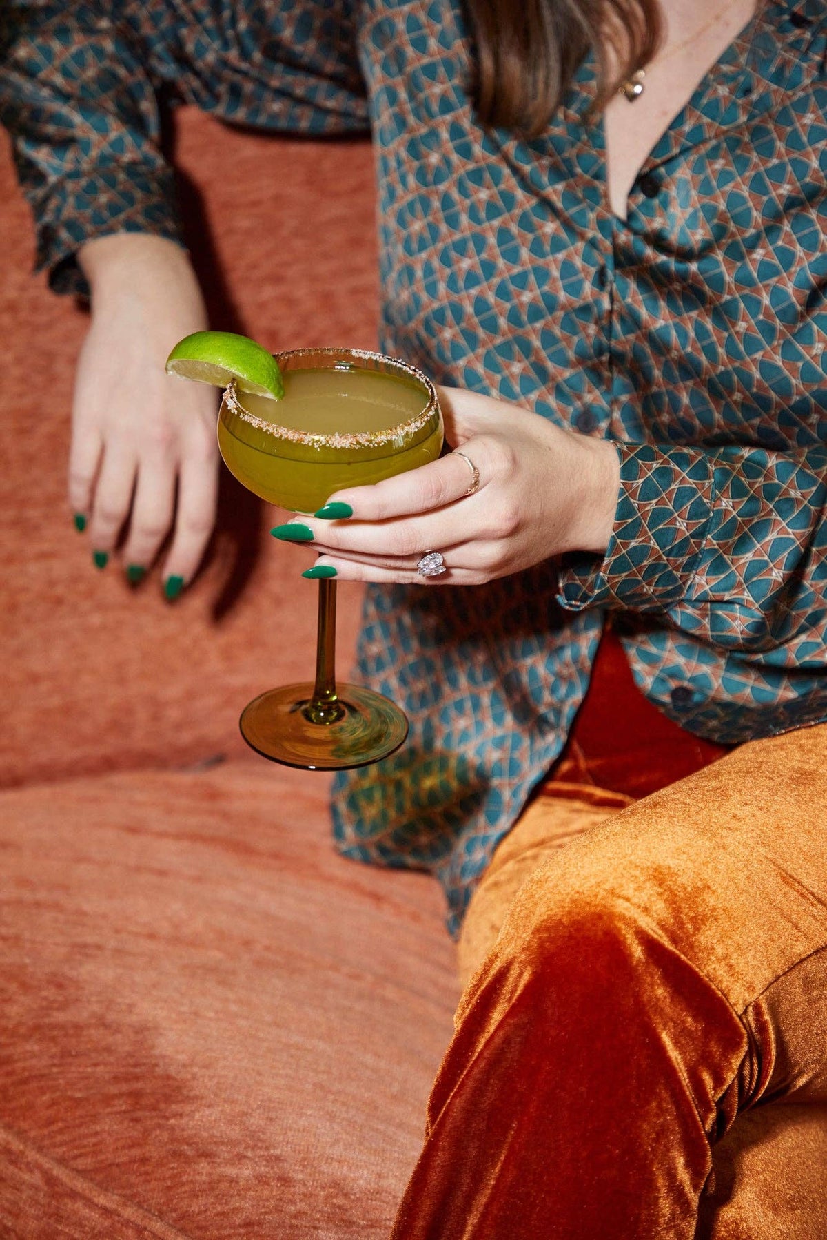 Here's How "The Lou" Coupe Glass - Set of 2 Olive