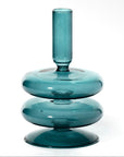 Maegen Taper Holder - Coloured Glass - Blue