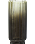 Chima grey ribbed glass vase