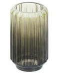 Chima grey ribbed glass vase