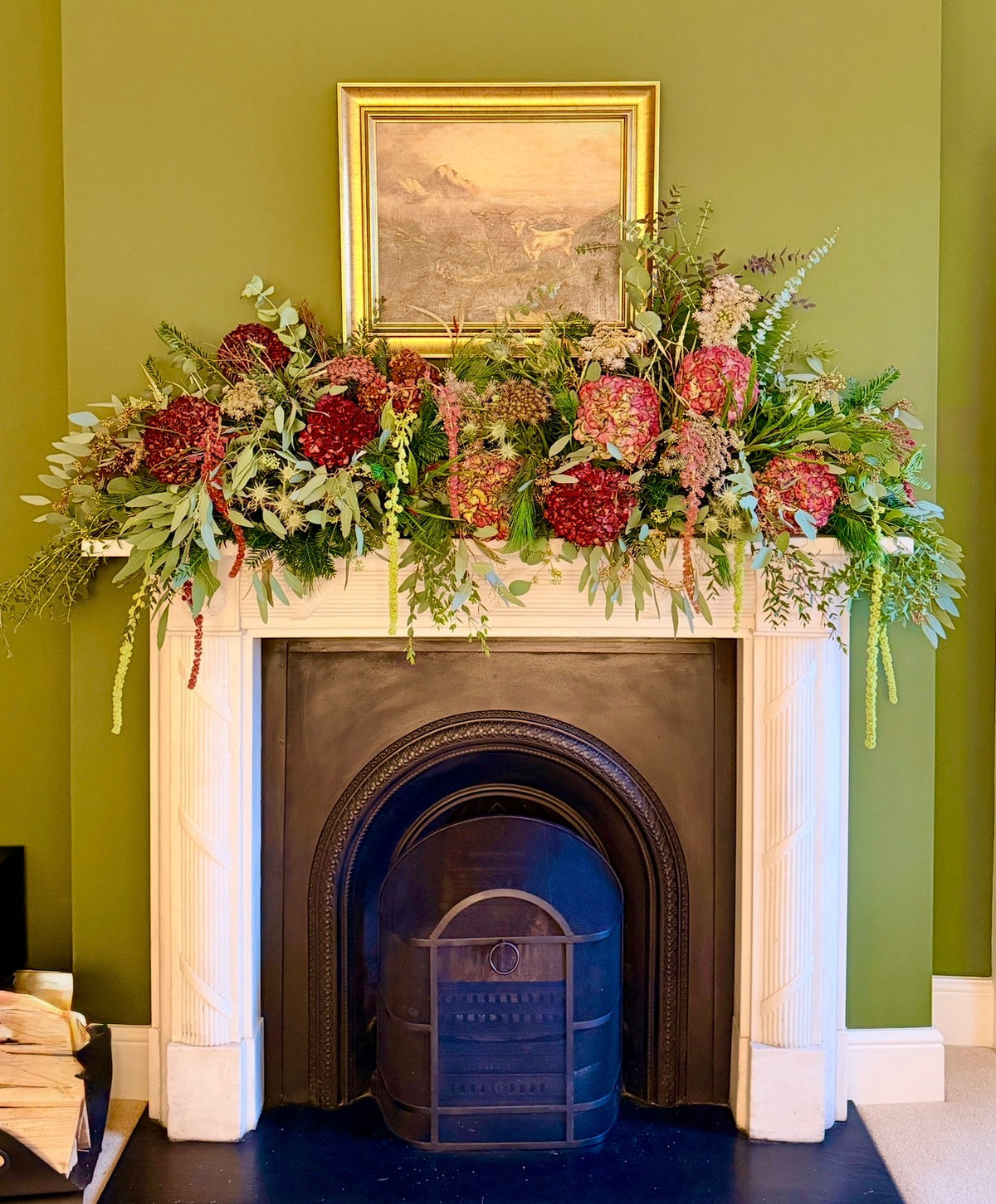 Christmas Mantel Arrangement (Sugar Plum)