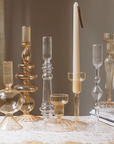 Glass dinner candle holder