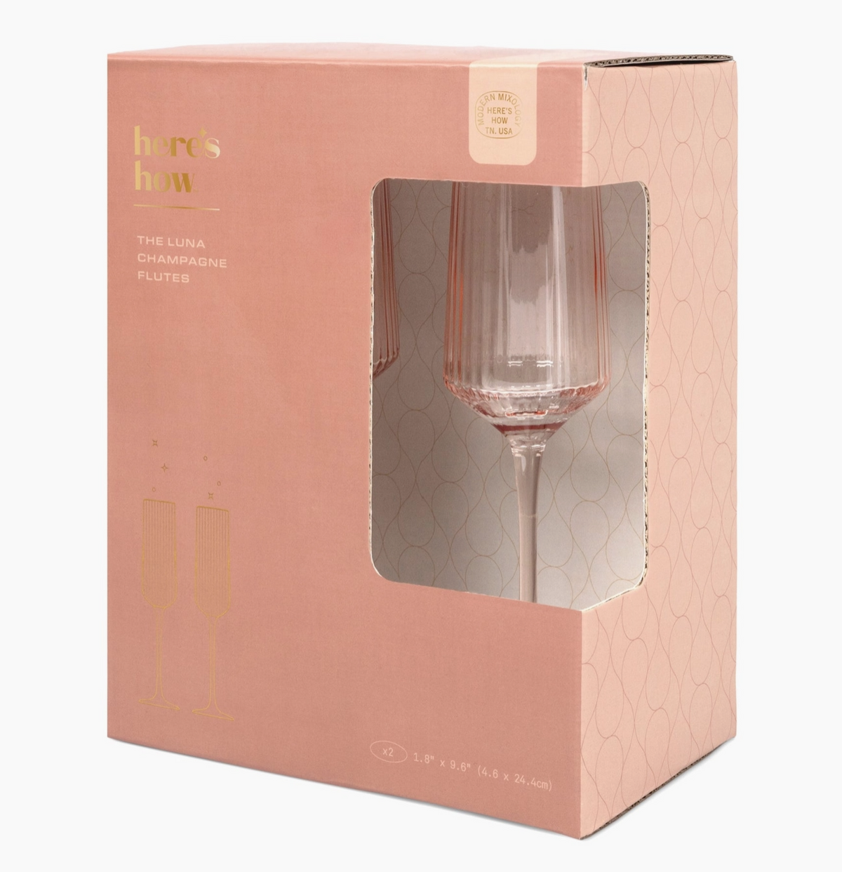 Here's How the Luna Champagne Flutes - Set of 2 - Blush