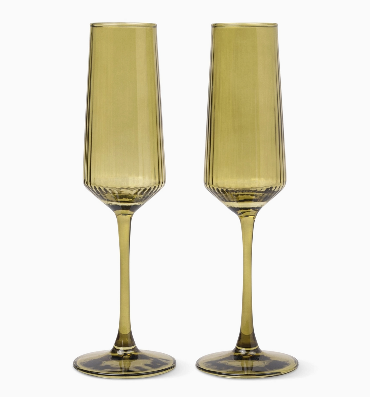 Here's How the Luna Champagne Flutes - Set of 2 - Olive