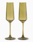 Here's How the Luna Champagne Flutes - Set of 2 - Olive