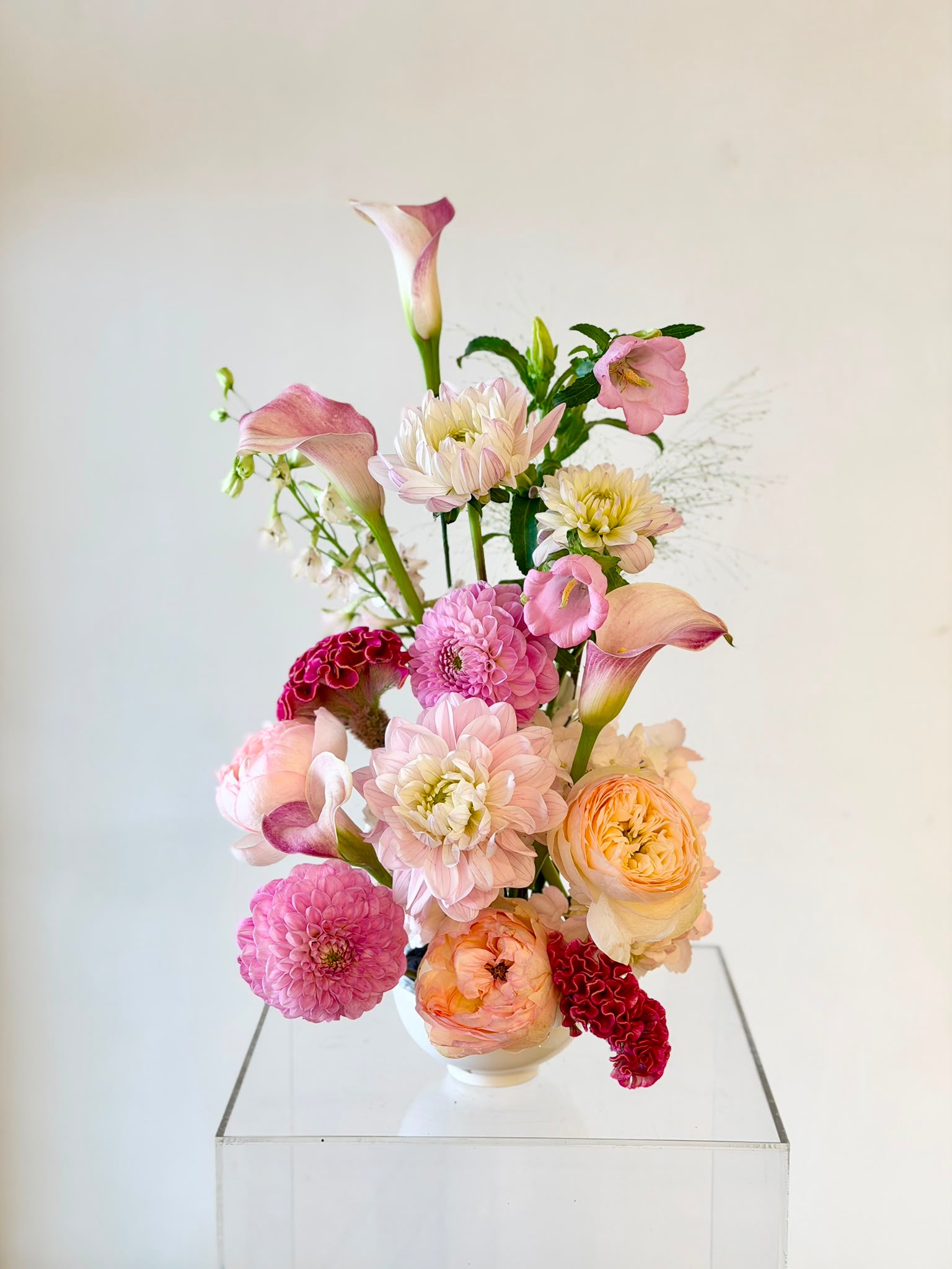 Pinks Small Bowl Arrangement