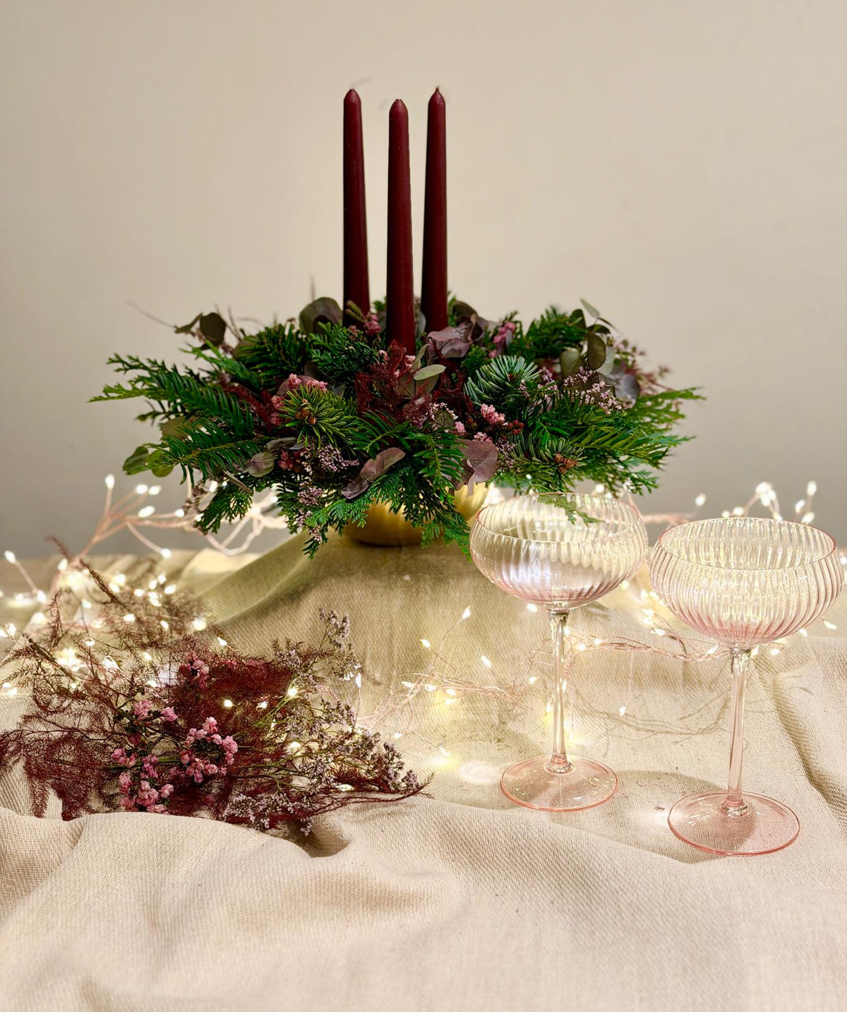 Christmas Table Arrangement (Sugar Plum)