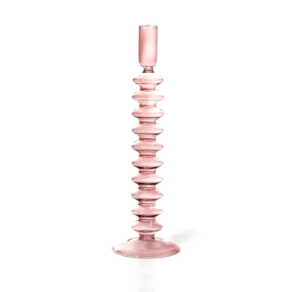 Maegen Taper Holder - Coloured Glass - Blush