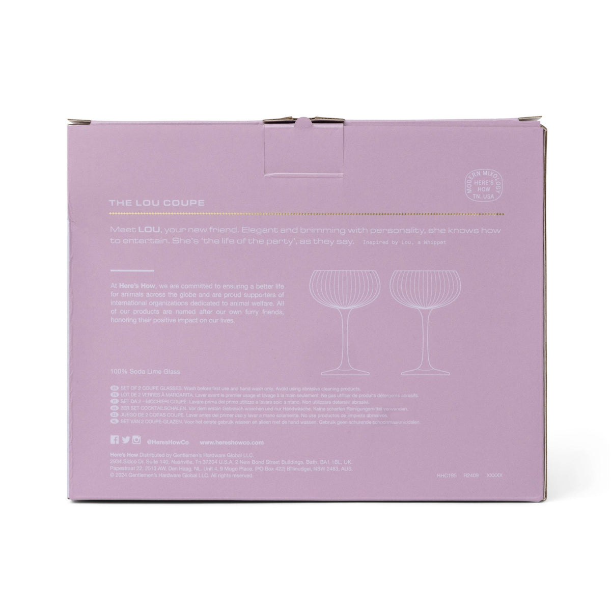 Here's How "The Lou" Coupe Glass - Set of 2 Lilac
