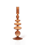 Maegen Taper Holder - Coloured Glass - Amber